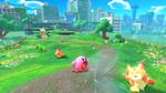 I ’Kirby and the Forgotten Land’ indtager man endnu en gang rollen som den kuglerunde helt. Denne gang bliver der revet et hul i dimensionerne på himlen over Drømmeland, og en masse af Kirbys gode venner, de hyggelige waddle dee’er, bliver suger ind i dimensionsflængen. Det er nu op til Kirby at følge efter og redde de små væsener. Illustration fra spillet 