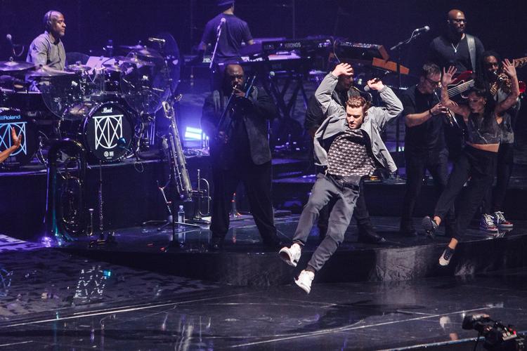 Justin Timberlake er én af mange kunstnere, der er blevet sagsøgt for at plagiere andres musik.  For eksempel for melodien i nummeret ‘Damn Girl'. Her ses han ved en koncert i Royal Arena. Foto: Per Lange/Ekstra Bladet
