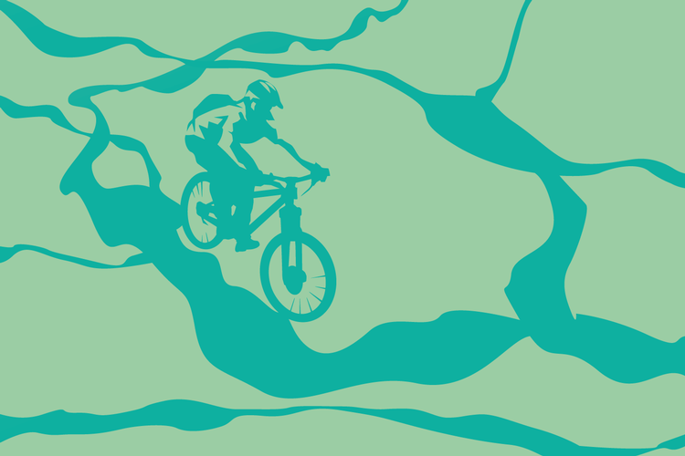 Mountainbikesporene i Danmark bliver ikke kun flere og flere hvert år, de bliver også bedre og bedre. Illustration: Jens Bjerrum Mørch 