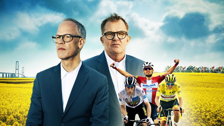 TV 2's Tour de France-kommentatorer Dennis Ritter og Rolf Sørensen beder danskerne om hjælp til at indkredse danskheden. Foto: Ulrik Jantzen/TV 2