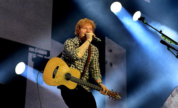 Popstjernen Ed Sheeran, her under en koncert i Forum i København i 2014. Foto: Jan Unger