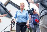 Inger Støjberg møder pressen på Hvidsten Kro i Spentrup. Foto: Henning Bagger/Ritzau Scanpix