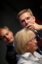 Engang var Peter Skaarup og Kristian Thulesen Dahl venner med Pia Kjærsgaard. Det er de ikke længere.   Foto: Claus Bonnerup