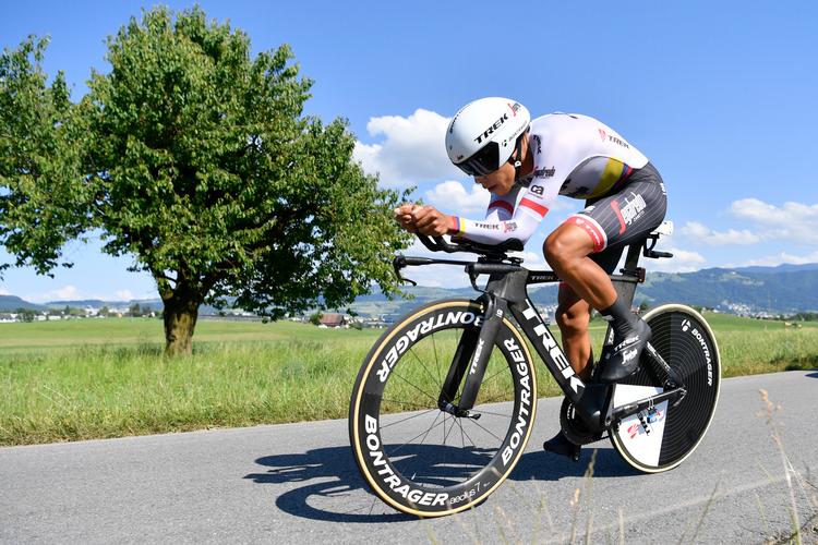 Jarlinson Pantano fra Colombia - der her kører enkeltstart - afleverede i februar 2019 en dopingprøve, der viste spor af epo. Kort efter indstillede Trek-rytteren sin karriere. Foto: Gian Ehrenzeller/Ritzau Scanpix