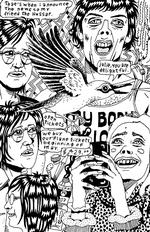 Hoveder, hoveder, hoveder. Siderne er fyldt ud med ansigter og der er aldrig en bar plet. Foto: Illustration fra bogen