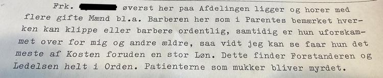 Mange beklagelser på få linjer. Udsnit af Karls brev til kommunen. 