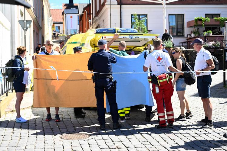 Svensk politi efterforsker et drab i Visby i sidste uge som en terrorhandling. Foto: Henrik Montgomery/Ritzau Scanpix