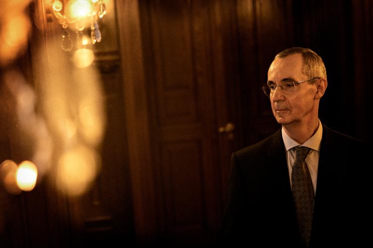 Den russiske ambassadør i Danmark, Vladimir Barbin, er overbevist om, at Rusland vil trække sig sejrrigt ud af krigen i Ukraine, men indikerer samtidig, at der er lang vej endnu. Foto: Mads Nissen/POLITIKEN