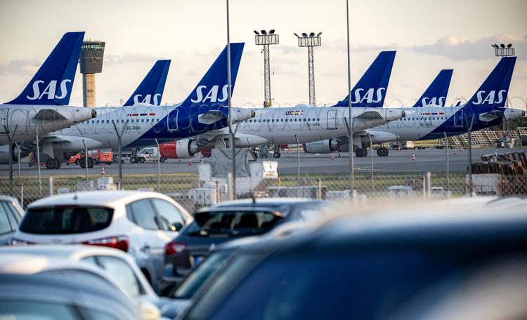  Mens piloterne strejker står en masse SAS-fly parkeret i lufthavnen i Kastrup.  Foto: 50090 Johan Nilsson/tt/Ritzau Scanpix