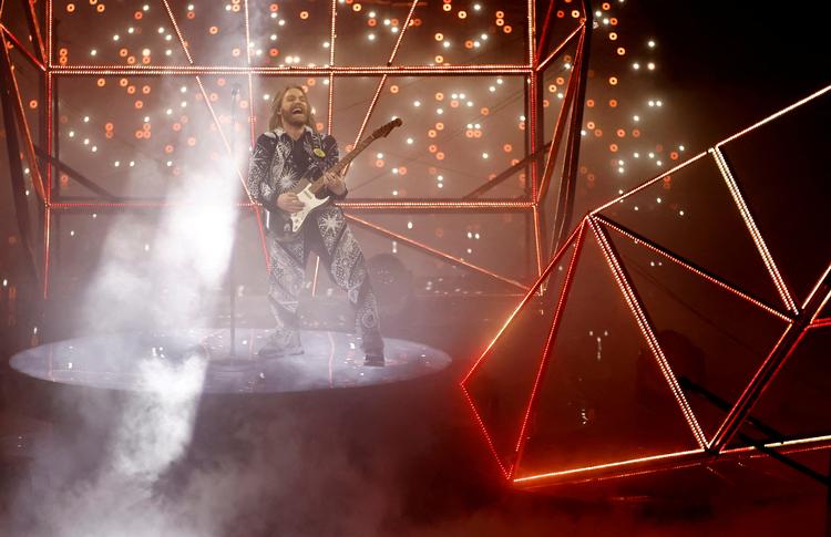 Sam Ryder fra Storbritannien under finalen i Eurovision Song Contest i 2022. Foto: Yara Nardi/Ritzau Scanpix