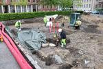 Københavns Museums arkæologer ledte blandt andet efter den forsvundne landsby Solbjerg. Den dukkede ikke op, da der blev gravet bag Frederiksberg Rådhus. Foto: Københavns Museum