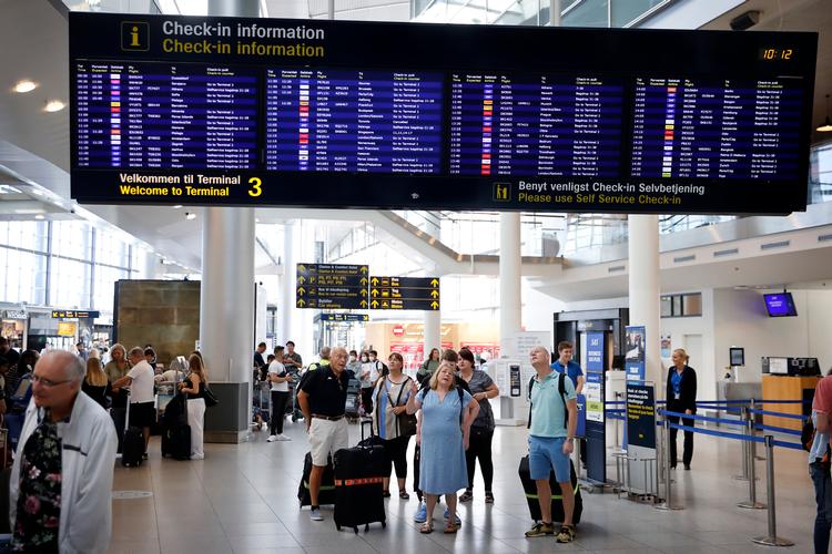 Nu står der ikke længere 'Cancelled' på de fleste SAS-afgange i Terminal 3 i Kø i Københavns Lufthavn.   Foto: Jens Dresling