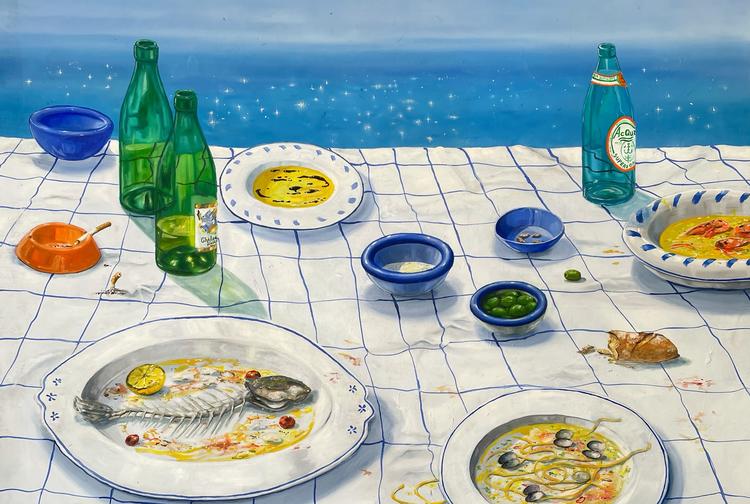 Lisa Larssons malerier giver ikke én ondt i maven over at sidde på kontorstol, når alle andre sidder i liggestole. 