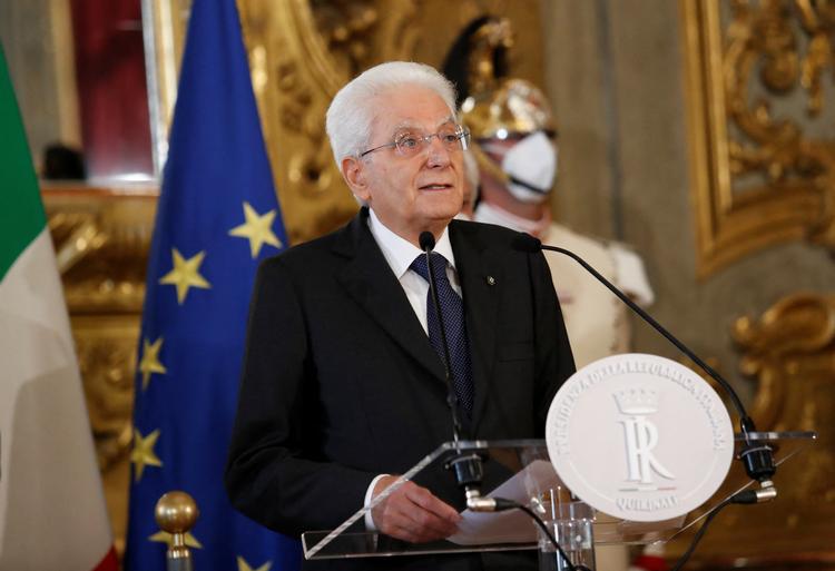 Sergio Mattarella baner med sin udmelding vej for et valg i Italien.  Foto: Remo Casilli/Ritzau Scanpix