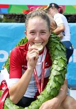 At skulle køre et helt år i verdens smukkeste trøje betød mere end DM-guldmedaljen for Cecilie Uttrup Ludwig. Foto: Dan Møller