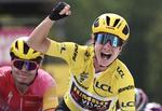 Hollænderen Marianne Vos jubler over sin anden etapesejtr i årets Tour de France.
 Foto: Jeff Pachoud/Ritzau Scanpix