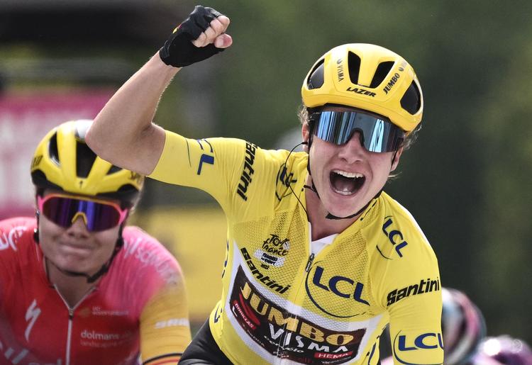 Hollænderen Marianne Vos jubler over sin anden etapesejtr i årets Tour de France.
 Foto: Jeff Pachoud/Ritzau Scanpix