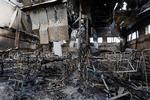 Fangelejren ligger ved landsbyen Olevnika, i den sydlige Donetsk-region. Fotoet viser angiveligt en sovesal, der blev ramt af artilleri. Foto: Alexander Ermochenko/Ritzau Scanpix