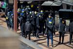  For første gang indfører politiet en zone med skærpede straffe i forbindelse med en fodboldkamp. Det sker, når Brøndby IF møder FC Basel på Brøndby Stadion torsdag aften. (arkivfoto) Foto: Finn Frandsen