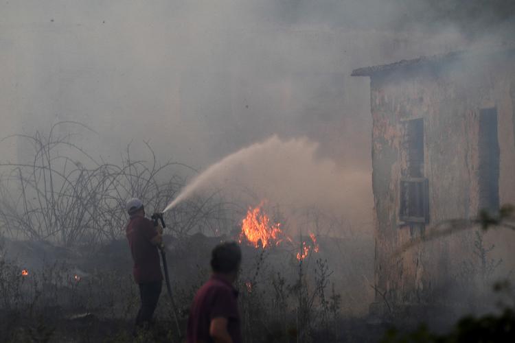 »For et øjeblik siden holdt jeg ferie i  Albanien. Nu æder skovbrande sig ind på landet. Vores ferierejser er med til at sætte ild i det paradis, vi rejser ud for at finde«, skriver debatredaktør Susan Knorrenborg REUTERS/Florion Goga Arkivfoto Florion Goga