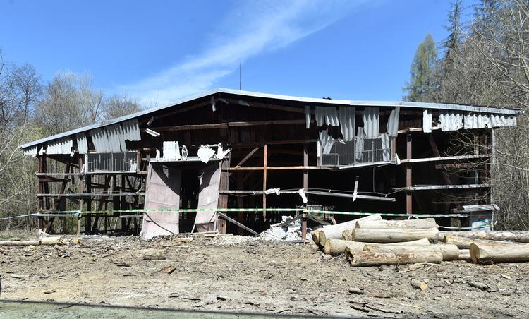 Ammunitionslageret i Vrbetice efter den eksplosion, der menes at være udløst af russiske efterretningsagenters aktion. Foto: Dalibor Gluck/Ritzau Scanpix