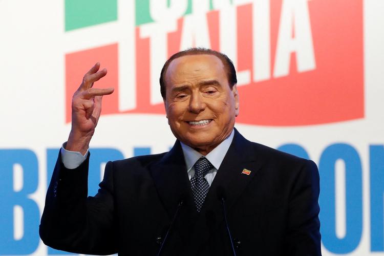 Silvio Berlusconi til Forza Italias politiske forsamling i april 2022. Foto: Remo Casilli/Ritzau Scanpix