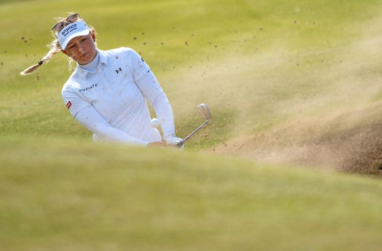  Emily Kristine Pedersen har vundet 5 turneringer på Ladies European Tour herunder to i Saudi-Arabien. Sidste år blev hun nr. 5 ved de olympiske lege i Tokyo. Senest sluttede danskeren på en delt 22. plads i Britishg Open, hvor billedet er fra. Foto: Neil Hanna/Ritzau Scanpix