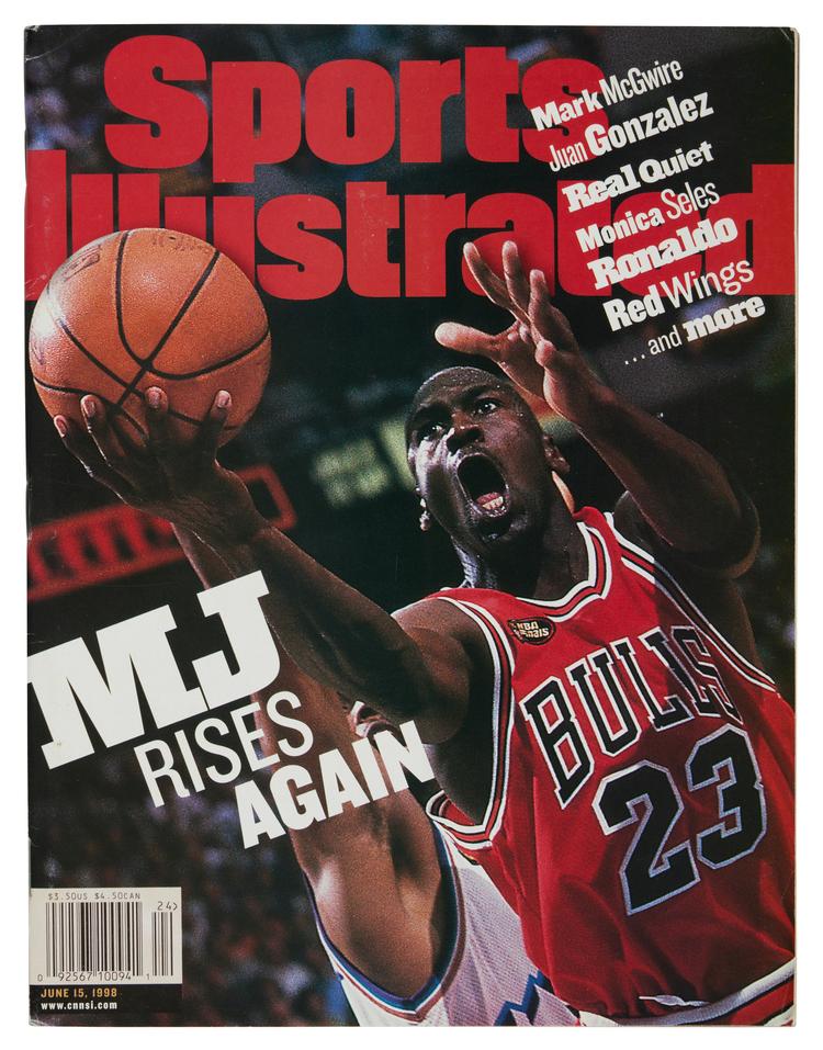 Michael Jordan på toppen af karrieren, spillende i trøje nr. 23 hos Chicago Bulls.  Foto: Sotheby's