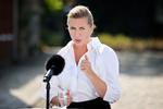 Selv om statsminister Mette Frederiksen (S) nægtede at tale om valg, bar pressemødet på Socialdemokratiets sommergruppemøde alligevel præg af, at et folketingsvalg står for døren. 
 Foto: Jens Dresling