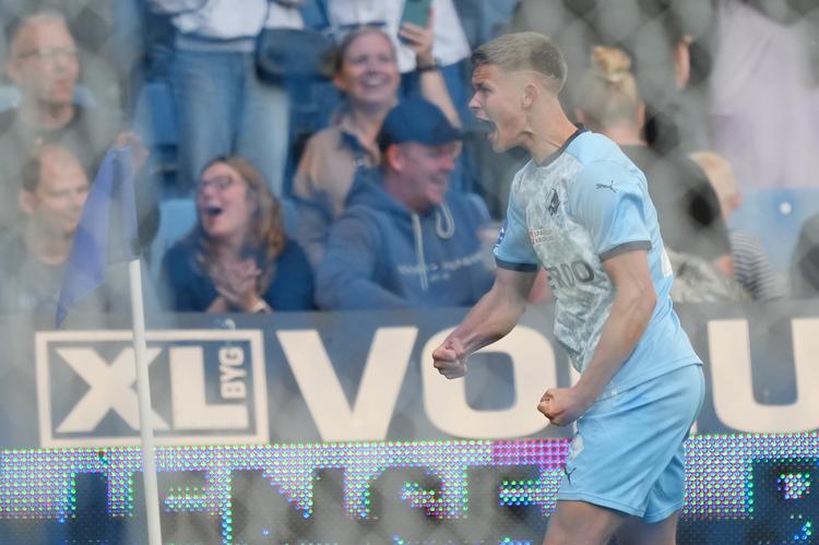 Det var Filip Bundgaard Kristensens anden scoring i denne sæson, der afgjorde kampen mellem Randers og Viborg.  Foto: Claus Fisker/Ritzau Scanpix