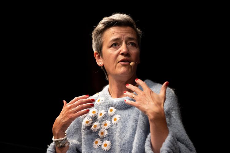 EU-kommissær Margrethe Vestager under en debat i april 2022.  Foto: Finn Frandsen