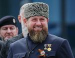 Leder af den tjetjenske republik Ramzan Kadyrov deltager her ved millitærparaden, der markerede 77-året for sejren over Nazi-Tyskland. i hovedstaden Grozny, 9. maj 2022.  Foto: REUTERS/Chingis Kondarov   Foto: Chingis Kondarov/Ritzau Scanpix