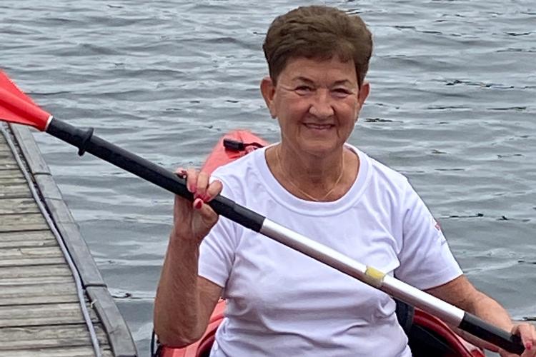 Jytte Andersen er både aktiv til lands og til vands. Privatfoto 