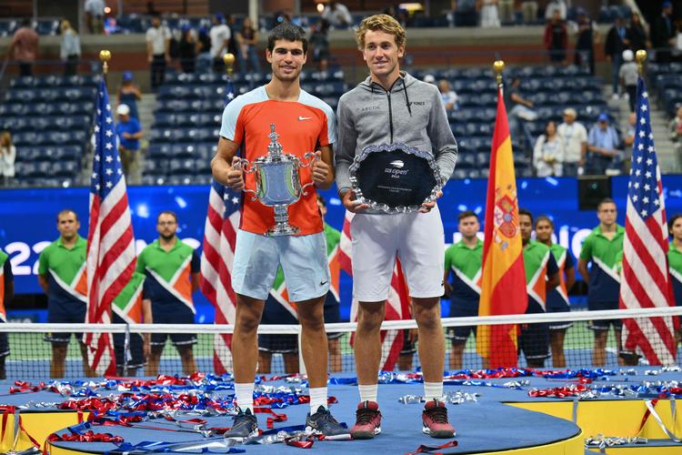 Det var en overordentlig god aften i New York for Carlos Alcaraz. Ikke alene vandt han US Open, han avancerede også til førstepladsen på verdensranglisten. Foto: Angela Weiss/Ritzau Scanpix