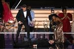 Jimmy Kimmel gav anledning til ét af aftenens mest omtalte øjeblikke, og det er ikke ment i positiv forstand.  Foto: Patrick T. Fallon/Ritzau Scanpix