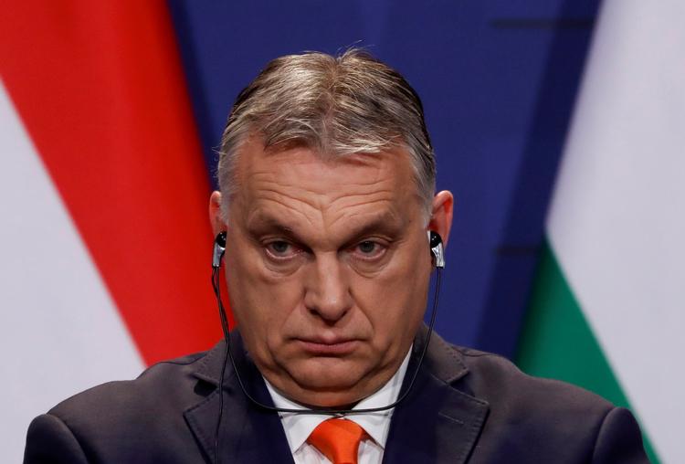 Ungarns ministerpræsident Viktor Orban under en pressekonference med Matteo Salvini fra det italienske parti Lega og Polens ministerpræsident i  Budapest i 2021. Foto: Bernadett Szabo/Ritzau Scanpix