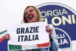 45-årige Giorgia Meloni bliver sandsynligvis Italiens nye ministerpræsident. Foto: Guglielmo Mangiapane/Ritzau Scanpix