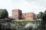 Det er blandt andet genopbygning af tårnet på Nyborg Slot - som vist på denne visualisering - der har fået massiv kritik og været med til at stoppe projektet. Foto: Visualisering / JAJA Architects