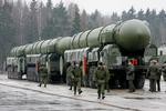 Men Rusland er hårdt trængt i Ukraine vil Kreml i de næste  uger afholde en stor øvelse med brug af dommedagsvåben som Topol-M interkontinentale ballistiske missler. 
 Foto: Artyom Korotayev/ASSOCIATED PRESS