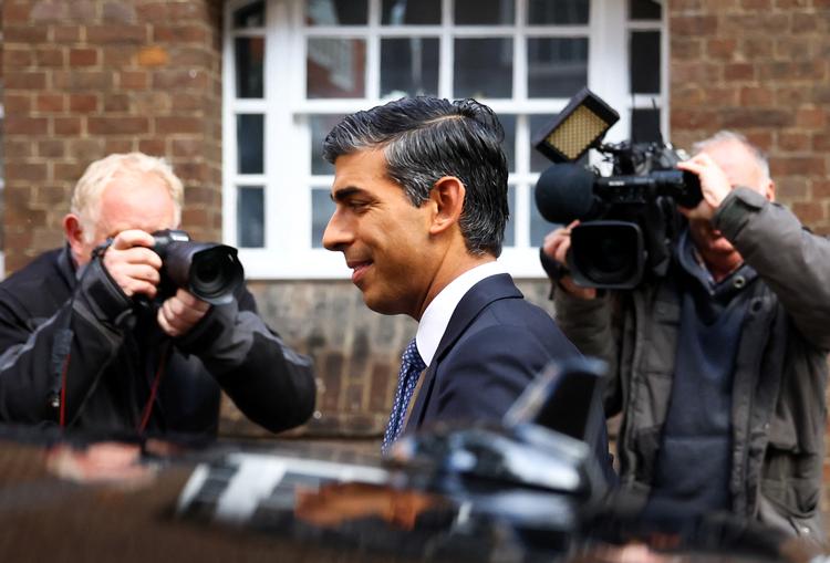 Rishi Sunak så forventningsfuld ud i morges. Foto: Hannah Mckay/Ritzau Scanpix