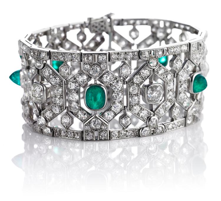 Dronning Alexandrines smaragd- og diamantarmbånd Foto: Bruun Rasmussen