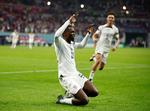  Timothy Weah har spillet 27 landskampe for USA og scoret 4 mål. Her jubler han over pletskuddet mod Wales.  Foto: John Sibley/Ritzau Scanpix
