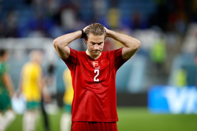 Joachim Andersen var også nedbøjet efter kampen.   Foto: Jens Dresling