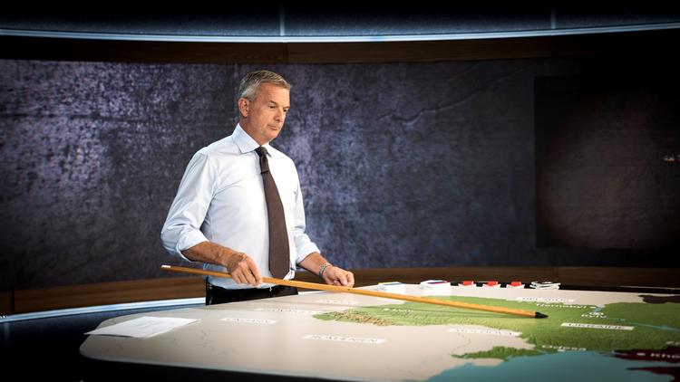 Vært på 'Krigens døgn', Kim Bildsøe Lassen, fotograferet i studiet. DR DR