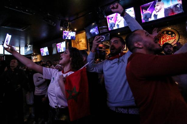 Bruxelles' mange marokkanere var også lykkelige efter sejren. Foto: Valeria Mongelli/Ritzau Scanpix