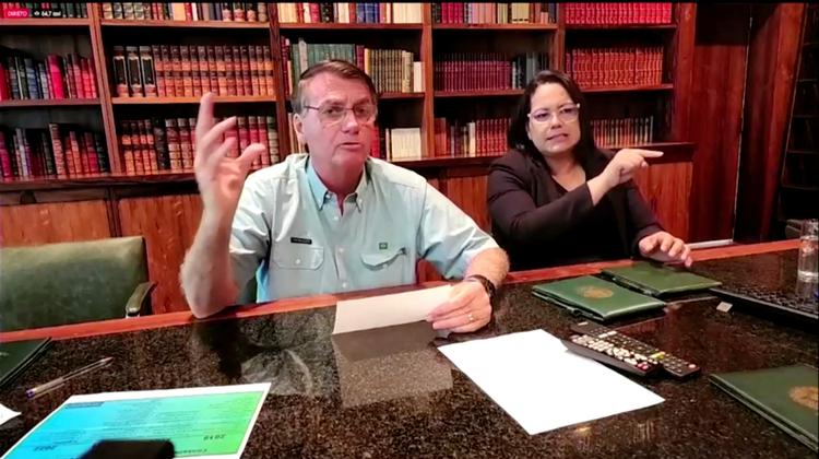 Jair Bolsonaro fotograferet i dag i et screenshot fra sociale medier.  Foto: Presidency of Brazil/Ritzau Scanpix