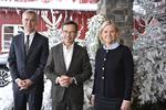 Natos generalsekretær, Jens Stoltenberg, Sveriges statsminister, Ulf Kristersson, og de svenske socialdemokraters leder, Magdalena Andersson, ved dagens møde. Foto: 10060 Henrik Montgomery/tt/Ritzau Scanpix