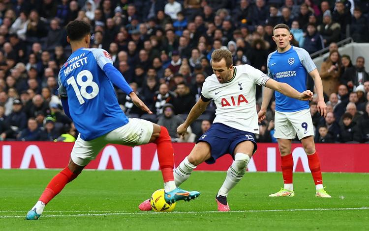 Harry Kane scorede kampens eneste mål, da Tottenham besejrede Portsmouth. Foto: Matthew Childs/Ritzau Scanpix