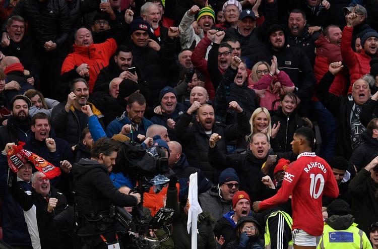   Marcus Rashford lod sig hylde af publikum på Old Trafford, hvor han igen lyste op på United-holdet.  Foto: Oli Scarff/Ritzau Scanpix