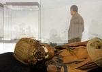 Denne mumie vises ofte, når man hører om den skytiske kultur, fordi den er så velbevaret, at man kan se personens tatoveringer. Her bliver den vist på museum i Berlin i 2007. Skyterne kom også i fokus, da Rusland sidste år invaderede Ukraine, og lokale museer gemte skytisk guld i kældre for at forhindre plyndringer.   Foto: Franka Bruns/Ritzau Scanpix